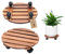 Bamworld Pflanzenroller 2er Set, rund 30,5 cm, belastbar bis 130 kg, mit feststellbaren Rollen, wetterfest, ideal für schwere Blumentöpfe und Pflanzenständer