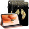 BOLELAW Hülle für iPad Air 11 Zoll M3/M2, iPad Air 7./6./5./4. Generation (2025/2024/2022/2020) 10.9 Zoll PU Leder Folio Flip Case mit Kartenschlitz Standfunktion Tablet Hülle, Goldene Schwingen
