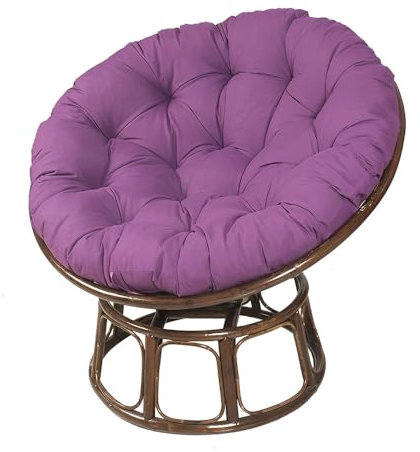 Surwin Hängesessel Kissen, Kissen für Hängesessel Rundes Dicke Stuhlkissen Weich Bequem Gartenstuhlauflage, Kissen Hängesessel für Rattanmöbel und Gartenstuhl (120x120cm,Lila)