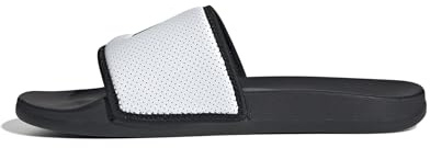 adidas unisex-adult Adilette Comfort, White/Black/Black, 5 Women/4 Men