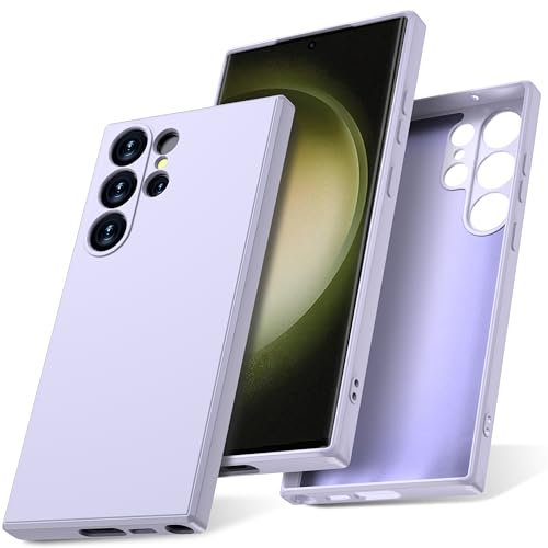 Watana Cover per Samsung Galaxy S23 Ultra Custodia in Silicone, Custodia Antiurto Case Sottile in Silicone TPU con Strato Interno in Fibra per samsung S23 Ultra, Viola