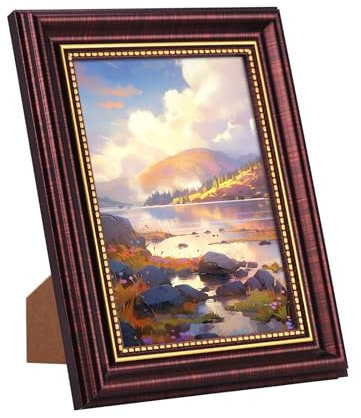 TAIYOU Vintage Bilderrahmen 13x18 cm Fotorahmen Rustikal 5x7 Zoll Antike Shabby Fotorahmen Deko Tisch-oder Wandmontage Kleine Geschenke für Familie Mitschüler Kollegen Braun