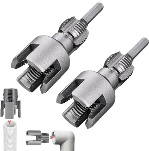 Utensile integrato per filettatura interna ed esterna di tubi, utensile per taglio filettato di tubi, kit per filettatura di tubi in PVC compatibile con trapano elettrico, 1/2 3/4
