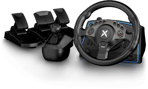 NBCP PC Racing Wheel with Pedals and H-Shifter - 1080 Degree 28cm Large Magnetic Induction Gaming Steering Wheel for Euro Truck Simulator 2, American Truck Sim, Farming Simulator, Windows 7/8/10/11