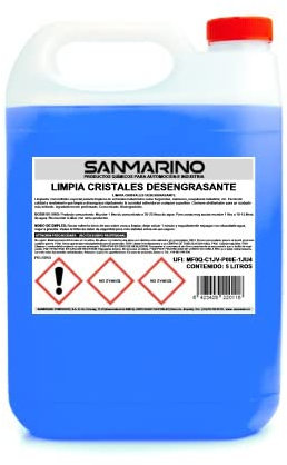 SANMARINO LIMPIACRISTALES DESENGRASANTE TRIPLE ACCIÓN 5 L.