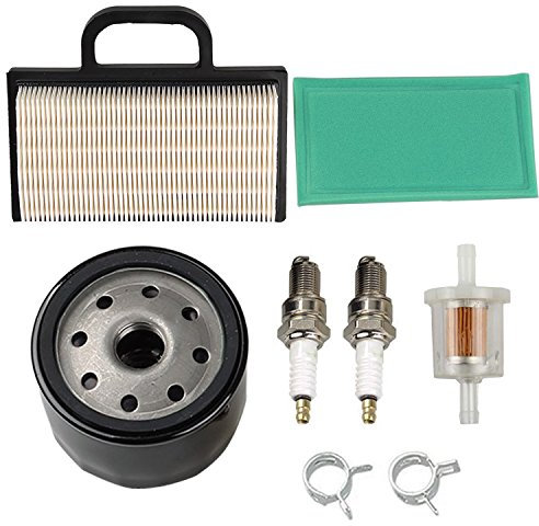 OxoxO 698754 273638 Air Filter 691035 Fuel Filter 696854 Oil Filter Spark Plug Compatible with Briggs & Stratton Intek Extended Life Series V-Twin 18-26 HP Lawn Mower