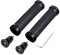 Topcabin® Fahrradgriffe, doppelseitig verriegelnde Lenkergriffe für Standardfahrräder, Mountainbikes, BMX-Räder, (Aluminium-Verschlussstopfen + Griffe) schwarz, 1 Paar