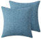 LinTimes Leinenoptik Home Dekorative Kissenbezug Kissenhülle Leinen Kissenbezug Sofakissen für Sofa Schlafzimmer mit Reißverschlüsse 40x40 cm,Grün,2er Pack