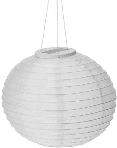 Solar Lampion weiß - Regenfeste Solarlampe - Hochzeit Fest & Gartenbeleuchtung - Laterne LED (Ø ca. 40 cm)