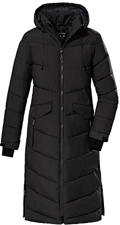 Killtec Damen Kow 62 Wmn Qltd Ct Wintermantel Mantel in Daunenoptik mit Kapuze, Schwarz, 40 EU
