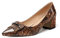 Elashe Damen Blockabsatz Pumps Slip on Pumps Blume Braun EU37