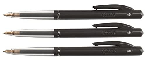BIC Lote de 3 bolígrafos M10 CLIC Fine Pte Fine 0,7 mm, tinta negra