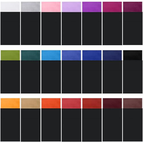 Xuhal 21 Stück vorgefaltete Einstecktücher für Herren, flach, Polyester, rechteckig, maskulines Anzug-Taschentuch auf Karte, 21 Farben, Klassische Farbe, Einheitsgröße