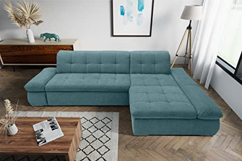 DOMO. collection Ecksofa Moric, Couch in L-Form, Eckcouch, Sofa in L-Form 300 x 172 x 80 cm (BxTxH), petrol (grün)