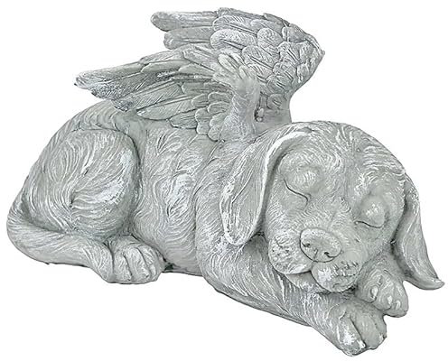 VOODUE Hund Engel Haustier Memorial Grabstein Markierung Geschnitzte Statue Harz Stein Finish