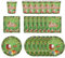 Christmas Green Tableware Set, 20 Napkins, 16 Cups, 16 Plates - Disposable Paper Dinnerware Decor for Him, Her, Adults, Kids Xmas Party Favor