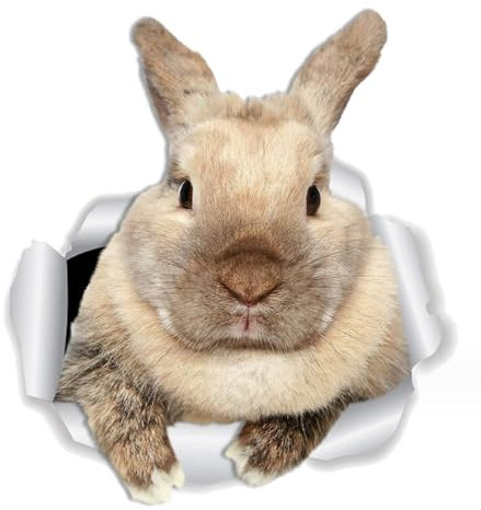 2-stücke Ostern 3d Gebrochene Wand Dreidimensionale Dekoration Toilette Mit Cartoon Tier Kaninchentür, Wohnzimmer Aufkleber, Selbstklebende Tapete 32,35cm