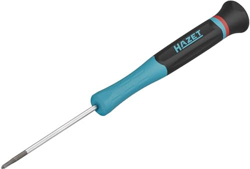 HAZET Elektronik Schraubendreher 811EL-PH00, SW PH00 Kreuzschlitz PH, Für kleinste Schrauben, Drehbarer Zentrierknopf, Sicherer Halt durch breite Griffrillen