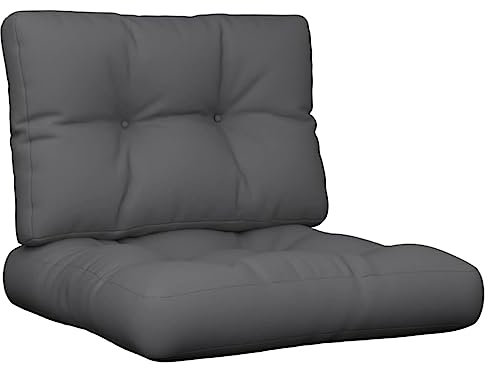 vidaXL Palettenkissen 2-TLG., Palettenpolster für Europaletten, Palettensofa Kissen Indoor Outdoor, Palettenauflage Sitzkissen Rückenkissen, Anthrazit Stoff