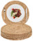 Tobulkirl Woven Placemats Set of 6, 13.5 Round Rattan Placemats, Natural Water Hyacinth Placemats, Farmhouse Weave Place Mats, Rustic Braided Wicker Table Mats for Dining Table, Home, Outdoor