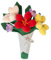 Ohulelks Buntes Handgebundenes Blumenstrauß-Plüschtier - Weicher Pflanzenanhänger in Blumenform, Gemütliche Raumdekoration, Rot