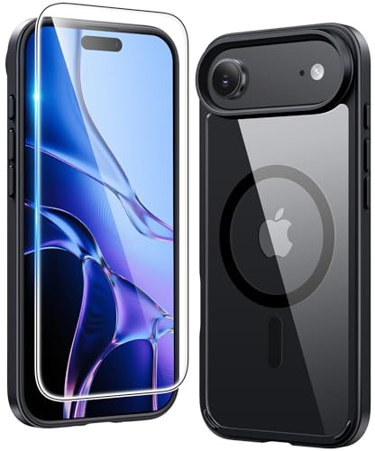 FNTCASE for iPhone Air Case: Clear Anti Yellowing Magnetic Military Grade Drop Protection Cell Phone Cover - Rugged Shockproof Protective Bumper Transparent Phonecase