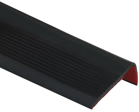 5 metri/10 metri di bordo scala antiscivolo, profilo per bordo scala autoadesivo, listello flessibile in PVC-gomma per gradini, nastro per bordo scala per interni ed esterni (Nero, 10M)