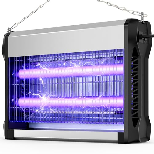 Zanzariera Elettrica 20W, Lampada Antizanzare con Griglia 2500V, Copertura 100㎡, Ammazza Insetti Professionale Silenzioso, Ignifugo V0, per Interni, Casa, Cucina, Ufficio e Camera da Letto