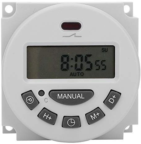 Interruptor de tiempo digital CN101A L701 de 12 V, temporizador electrónico con microcomputadora y pantalla LCD, con memoria para fallas de energía de 180 días, 16 configuraciones