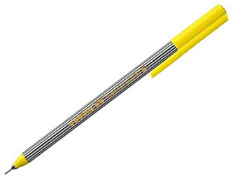 edding 55 - Fineliner - gelb - 1 Stift - 0,3 mm Spitze - Farbstift zum Schreiben, Malen, Unterstreichen, Illustrieren - für Kinder und Erwachsene, Schule, Homeoffice, Büro