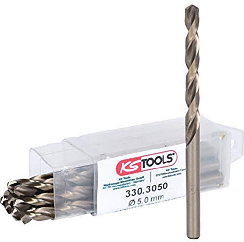 KS TOOLS - 330.3050 - Lot de 10 forets HSS-CO au cobalt, Ø5,0 mm - Gold