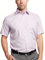 Double TWO Men's Short Sleeve Dress Shirt Easy Care Classic Fit Formal Plain Business Shirt - Lilac, 21in Collar
