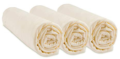 3 Spannbettlaken aus Bio-Baumwolle für Kinderbett/Wiege, 40 x 80 / 40 x 90 cm