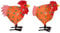 EXNER dekorativer Deko-Hahn Deko-Huhn Garten-Deko Metall bemalt Preis für 2 Stück 4 Farben zur Auswahl (orange)