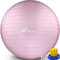 TRESKO Gymnastikball mit GRATIS Übungsposter inkl. Luftpumpe - Yogaball BPA-Frei | Sitzball Büro | Anti-Burst | 300 kg,Princess-Rosa,65cm (für Körpergröße 155 - 175cm)