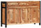 vidaXL Akazienholz Massiv Sideboard 3 Fächer 3 Schubladen Kommode Mehrzweckschrank Beistellschrank Anrichte Schrank Flurschrank Standschrank 120x35x75cm