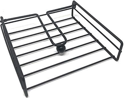 MGE - Serviettenhalter Schwarz aus Metall - Quadratisch Serviettenständer mit Beschwere, Serviettenbox - Serviettenspender und Serviettenständer - Schwarz
