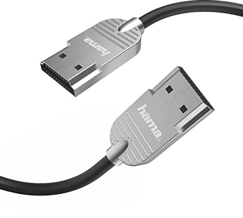 Hama HDMI Kabel 2 m lang Ultra HD 4K (High Speed HDMI Cable HDR, HEC, ARC, Monitorkabel mit Metallstecker im Slim Design, Verbindung von PC/Notebook mit Monitor, TV, Beamer, Playstation, XBOX)