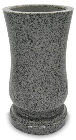 Iberis Vase funéraire, en résine, imitation granit, vert (Veolia), 15 x 27 cm