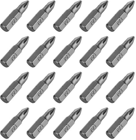 BAIDETS Pro PZ1 Bit Assortment - Screwdriver Bits Set of 20, 25 mm Length, Screwdriver Bit, 1/4 Inch Hex Shank, with Dispenser Box