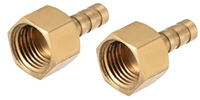 PATIKIL 6mm Barb G1/4 Femmina Filo Tubatura Adattatore, 2pz Ottone Tubo Barb Raccordo Connettore