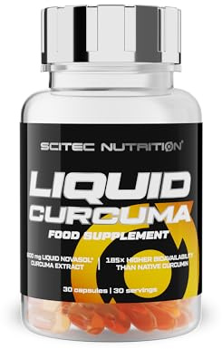 Scitec Nutrition Liquid Curcuma - NovaSOL® Kurkuma-Kapseln | NovaSOL® Curcuma-longa-Extrakt - Kurkumawurzel-Extrakt - Mit Vitamin D - 30 Kapseln