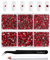 Beadsland 4300 Stück Rot Strasssteine mit flacher Rückseite,Nagelsteine, runde Kristall-Strasssteine zum Basteln, gemischt in 6 Größen, mit Picking-Pinzette und Wachsstift-Set, SS6–SS20,Rot
