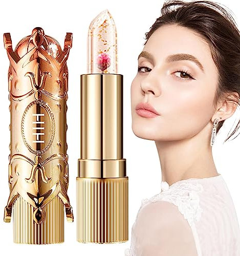 Farbwechselnder Lippenstift mit Blütengelee | Pflegender Lippenbalsam mit Temperatur- und Farbwechsel,Trockener Blumengelee-Lippenstift mit Farbwechsel für Karneval, Halloween Boiler