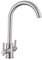 newcool Kitchen Taps Brushed Steel Twin Lever Sink Taps for Kitchen Sink Satin Finish Traditional 360° Swivel Spout Easy to Fit