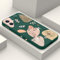 LEECG für iphone 12 Hülle Blumenmuster Design Anti Kratzer Weiches Silikon Handyhülle iphone 12 6,1 Zoll-Morandi Grün