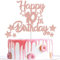 Gidobo 10th Birthday Cake Toppers, Rose Gold Glittery Cake Decorations with Stars, Ten Years Old Birthday Party Supplies for Girls