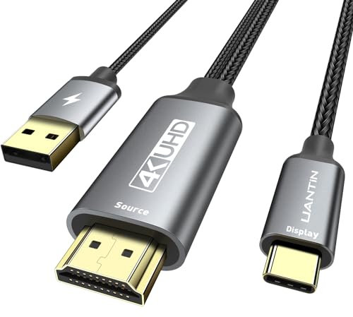 UANTIN HDMI to USB C Cable 4K 60Hz | 1.8M HDMI Source to USB Type C Display Cord,Uni-Directional HDMI Input to USBC Output for PS5,Xbox,Xreal Air,Nreal Air,Steam Dock,Protable Monitor,Mac Mini