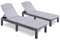 BOLLI Lot de 2 Bain de Soleil - Chaise Longue Jardin Exterieur - Résine Imitation rotin tressé - Dossier réglable - Gris Sparkle(avec Coussin)