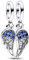 Rimgoris 925 Sterling Silber Anhänger Charm für Damen Armbänder Saphir Engelsflügel Herz Liebe 2-teiliges Set 5A Zirkonia Valentinstag Geburtstagsgeschenk Charms für Damen